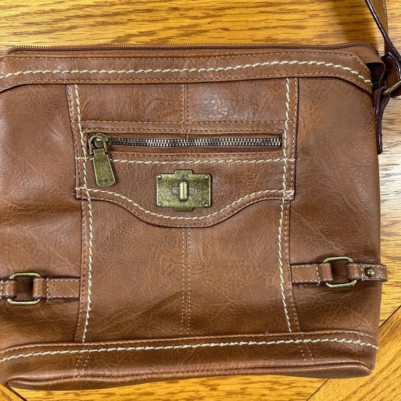 *BOC* Lt. Brown Leather Shoulder Purse - Picture 2 of 8